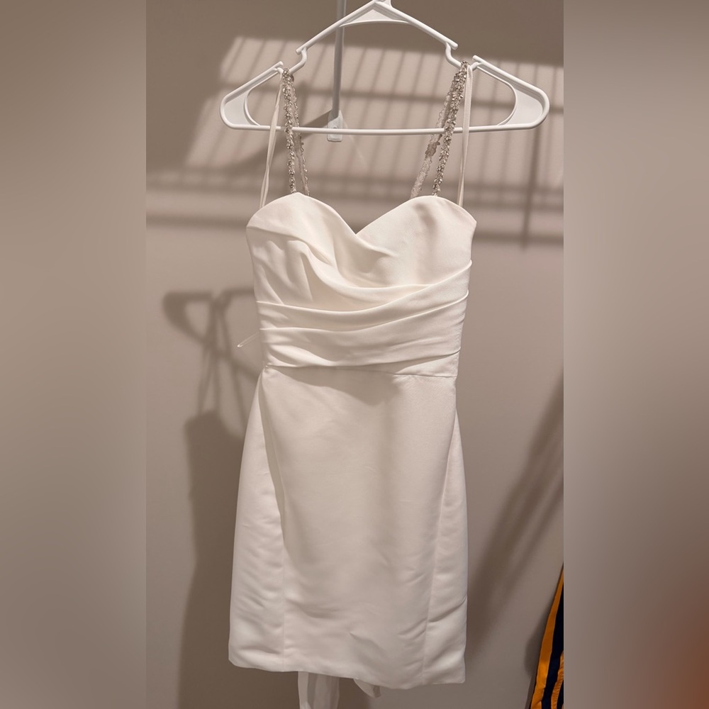 Amsale Strapless Cream Dress